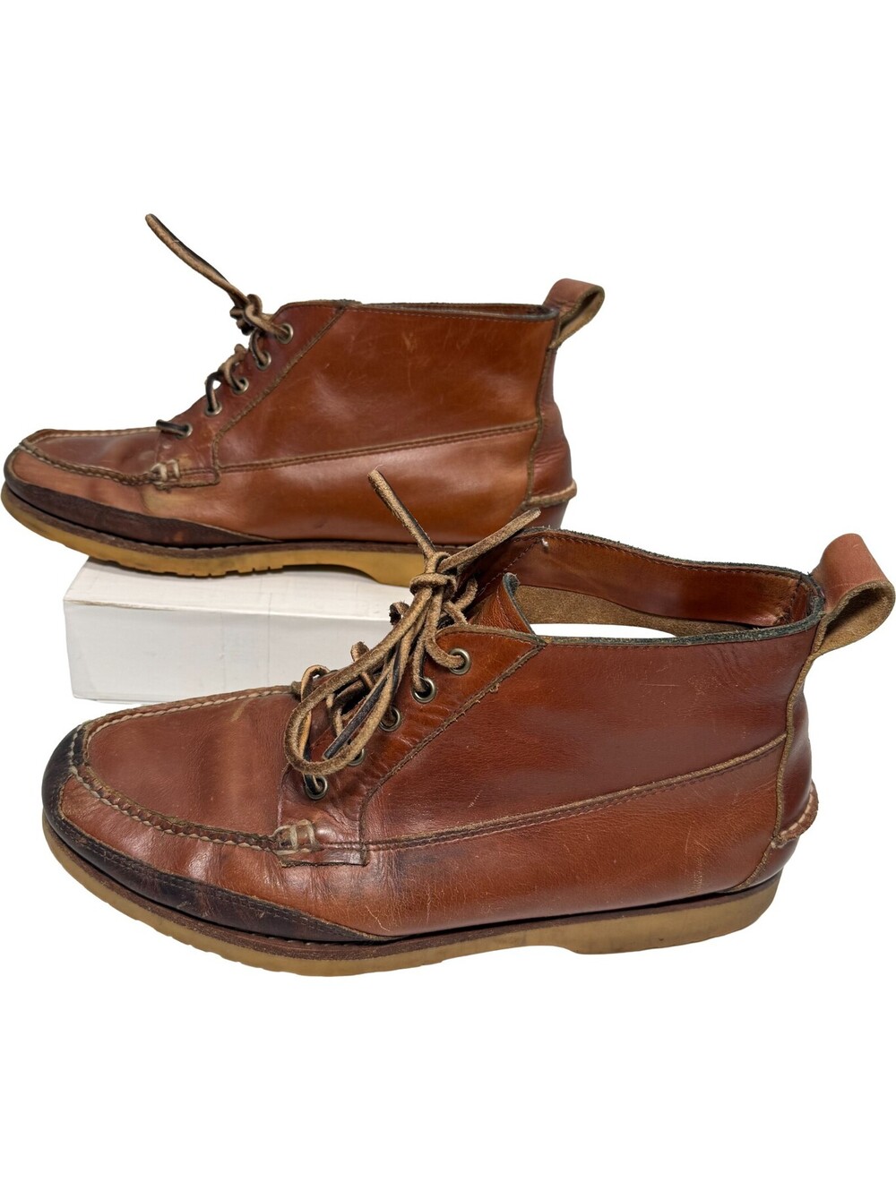 Lucky Brand Chukka Ankle Boots Mens Size 11 M Distressed Brown Leather Moc Toe